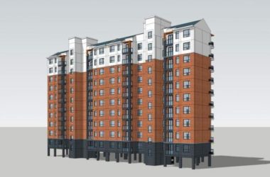 Sketchup住宅模型|高层住宅，居住建筑，新中式-BIM建筑网