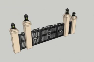 Sketchup素材模型|入口，大门，景观，建筑构件，古典风格-BIM建筑网