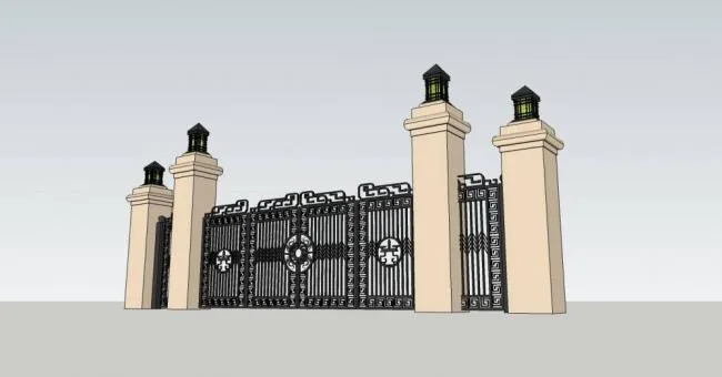 Sketchup素材模型|入口，大门，景观，建筑构件，古典风格