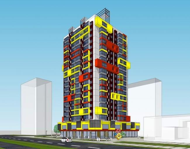 Sketchup住宅模型|高层住宅，居住建筑，彩色，现代风格