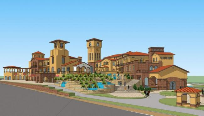 Sketchup商业模型|多层商业街，西班牙，古典风格