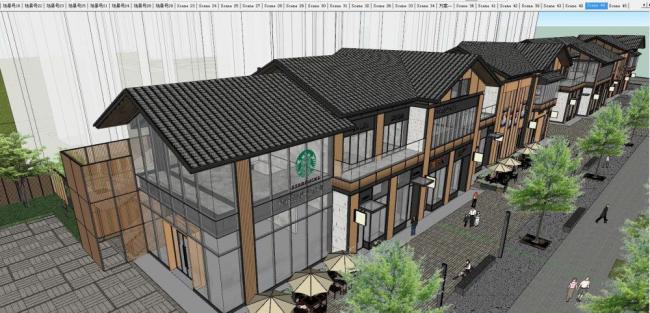 Sketchup商业模型|售楼处，中式风格，娱乐休闲，商业建筑