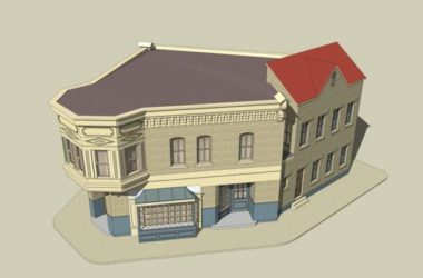 Sketchup商业模型|转角商业楼，欧式，古典风格-BIM建筑网