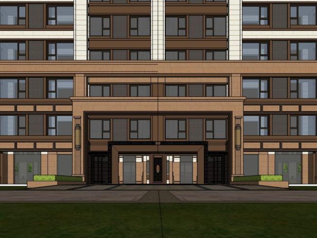 Sketchup住宅模型|高层住宅，居住建筑，现代风格
