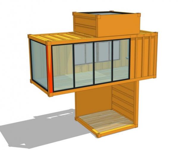 Sketchup素材模型|集装箱建筑