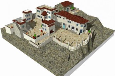 Sketchup住宅模型|欧式乡村建筑，地中海风格，西班牙，居住建筑-BIM建筑网