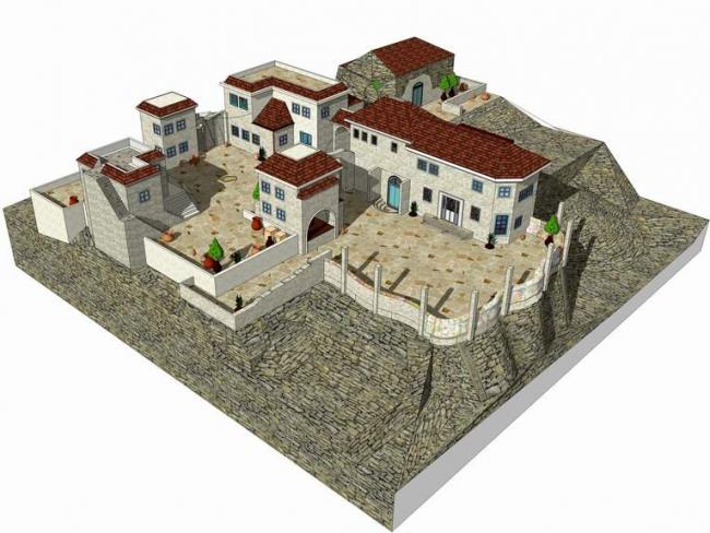 Sketchup住宅模型|欧式乡村建筑，地中海风格，西班牙，居住建筑