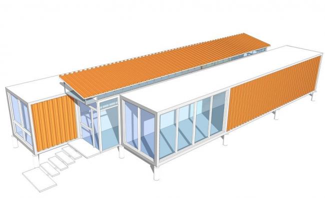 Sketchup素材模型|集装箱建筑