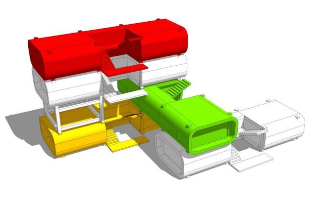 Sketchup素材模型|集装箱建筑