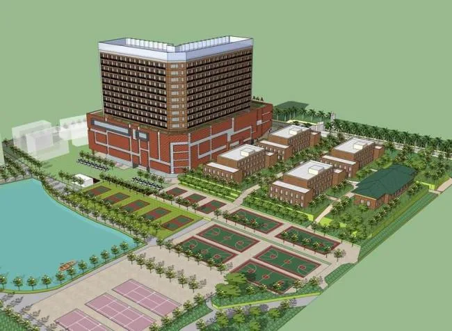 Sketchup学校模型|多层高层混合，学校办公楼，广州华南师范大学，教学楼，校园，教育建筑，现代风格