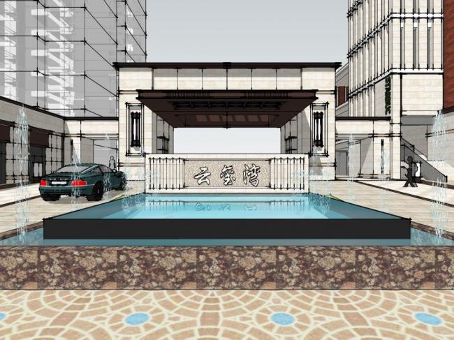 Sketchup商业模型|多层商业街，现代风格