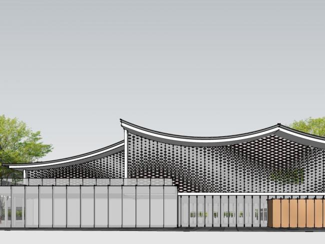 Sketchup商业模型|多层售楼处，商业建筑，新中式风格