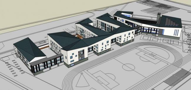 Sketchup学校模型|多层学校，教学楼，教育建筑，新中式风格