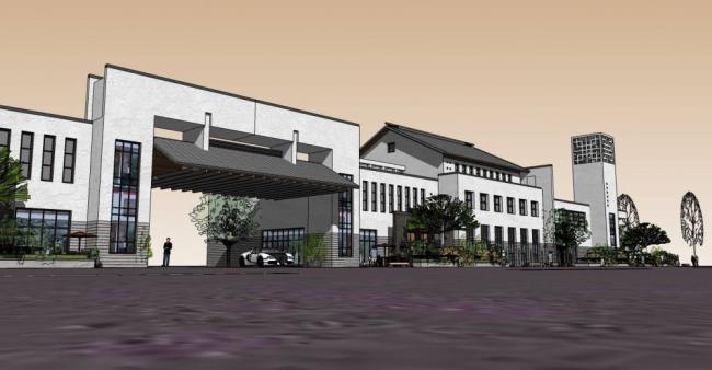 Sketchup商业模型|多层商业街，商业建筑，中式风格