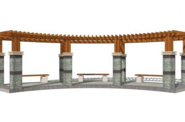 Sketchup素材模型|新中式廊架，景观素材组件-BIM建筑网