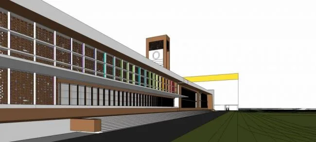 Sketchup学校模型|多层小学，学校教学楼，现代风格，教育建筑