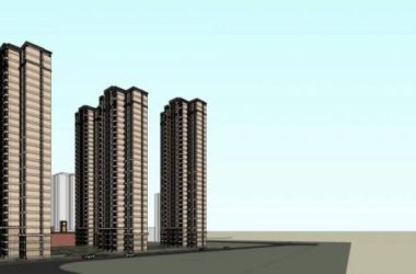 Sketchup住宅模型|高层住宅小区，简欧风格，居住建筑，商场，商业裙房-BIM建筑网