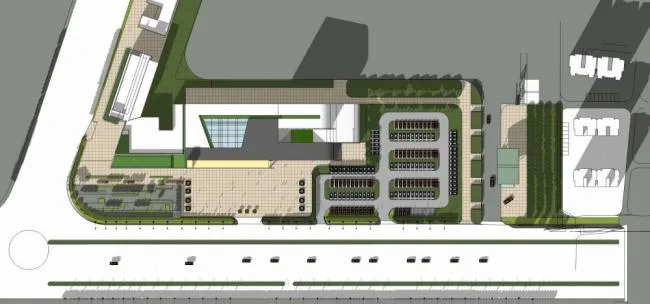 Sketchup车站路桥|多层汽车站，高层办公楼，酒店，交通建筑，现代风格