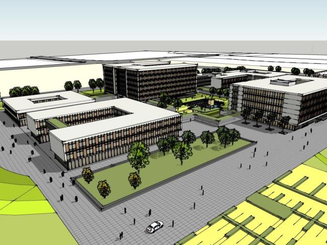 Sketchup办公模型|多层办公楼，现代风格