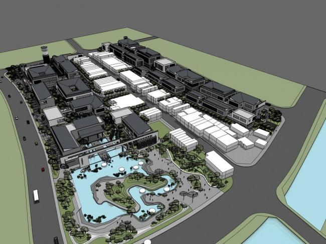 Sketchup商业模型|多层商业街，新中式风格