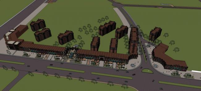 Sketchup住宅模型|多层住宅楼，沿街商业，欧式，古典风格