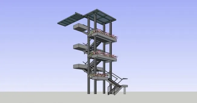 Sketchup素材模型|建筑构件，楼梯，多层