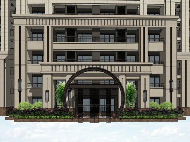 Sketchup住宅模型|高层住宅，现代风格，居住建筑