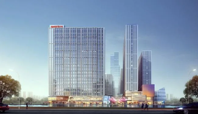 Sketchup综合体模型|高层商业综合体，酒店办公，商业裙房，现代风格