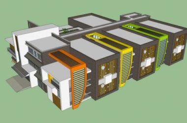 Sketchup学校模型|多层幼儿园，现代风格，教育建筑-BIM建筑网