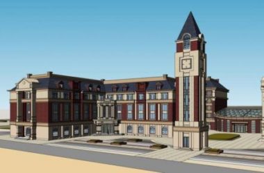 Sketchup学校模型|多层学校，幼儿园，欧式，古典风格，教育建筑-BIM建筑网