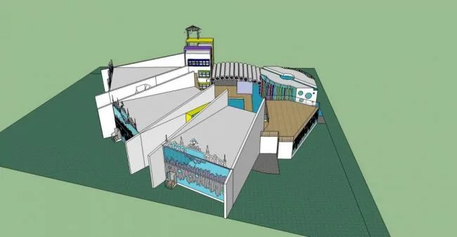 Sketchup学校模型|多层幼儿园，现代风格，教育建筑