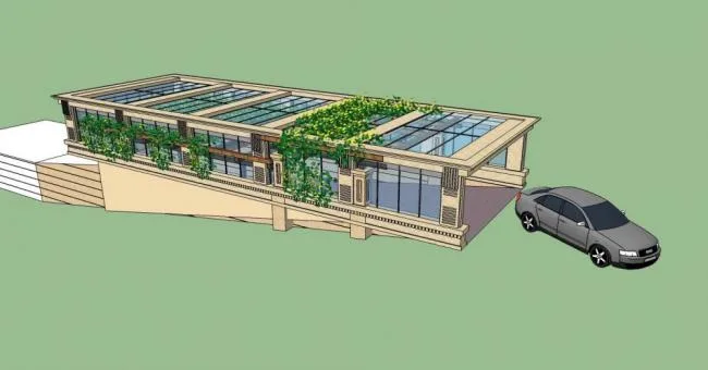 Sketchup素材模型|建筑构件，车库入口，欧式