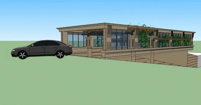 Sketchup素材模型|建筑构件，车库入口，欧式