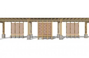 Sketchup素材模型|廊架，新中式风格，新东方禅意亭子-BIM建筑网