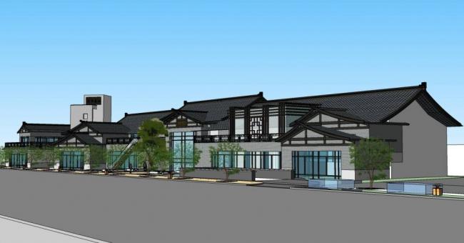 Sketchup商业模型|多层商业街，商场，中式风格