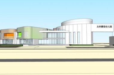 Sketchup学校模型|多层幼儿园，现代风格，教育建筑-BIM建筑网