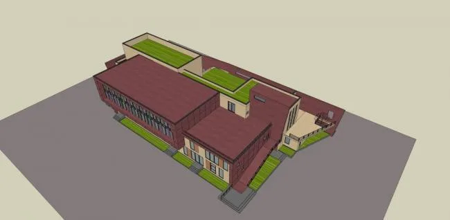 Sketchup学校模型|多层幼儿园，教育建筑，现代风格