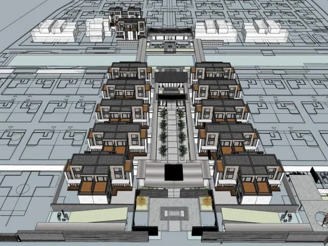 Sketchup商业模型|多层商业售楼处，中式风格