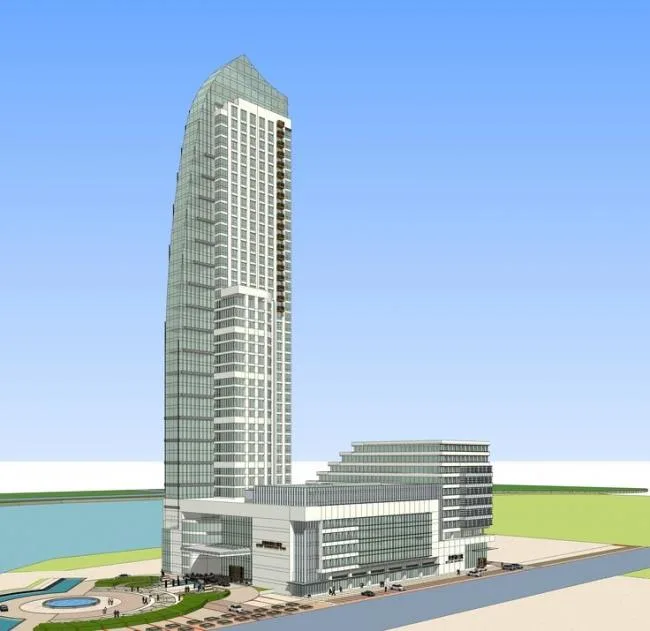 Sketchup酒店模型|牧野湖国际大酒店，超高层，办公，现代风格