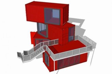 Sketchup住宅模型|集装箱小屋，临时建筑，现代风格-BIM建筑网
