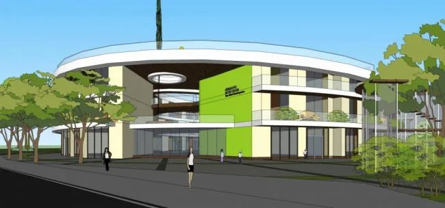 Sketchup学校模型|多层幼儿园，教育建筑，现代风格，椭圆形