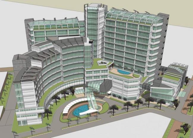 Sketchup医院模型|多层高层混合，菲律宾产科医院，医疗建筑，现代风格