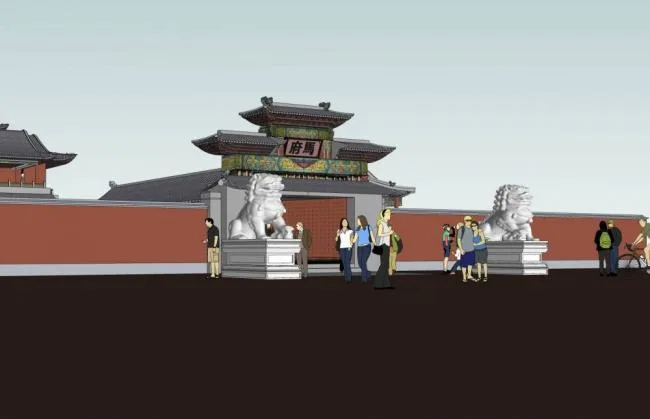 Sketchup景观模型|中式园林，景观，桥，塔，入口，亭子，古建