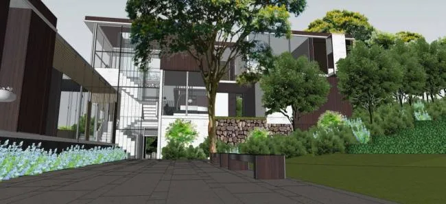 Sketchup景观模型|别墅带景观，新中式风格