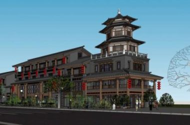 Sketchup商业模型|多层商业街，商场，中式风格-BIM建筑网