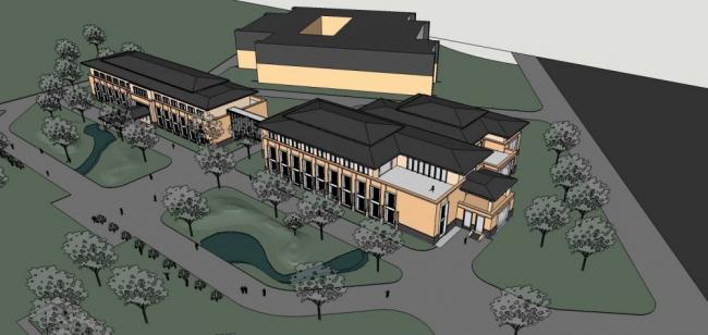 Sketchup商业模型|多层商业会所，草原风格