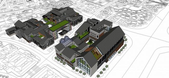 Sketchup商业模型|多层商业街，记忆贵阳，中式风格