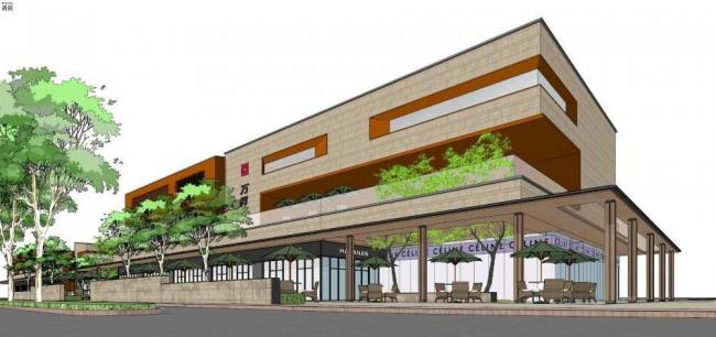 Sketchup商业模型|万科苏州多层商业街，现代风格