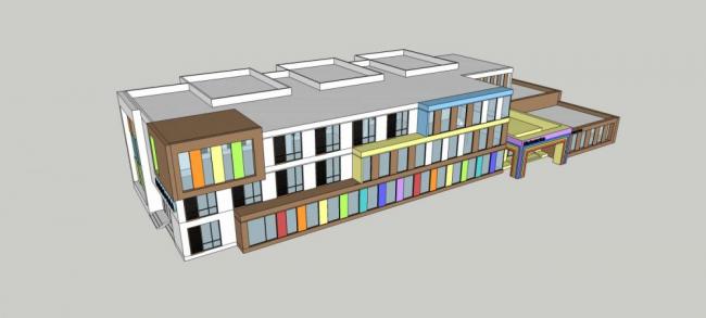Sketchup学校模型|多层幼儿园，现代风格，教育建筑
