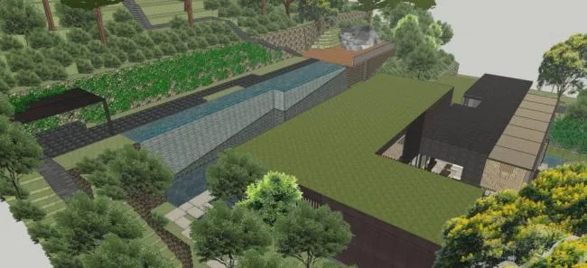 Sketchup景观模型|别墅带景观，新中式风格，独栋别墅，居住建筑
